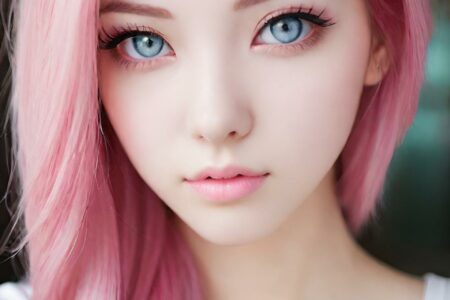 AI girl with pink hair wallpaper