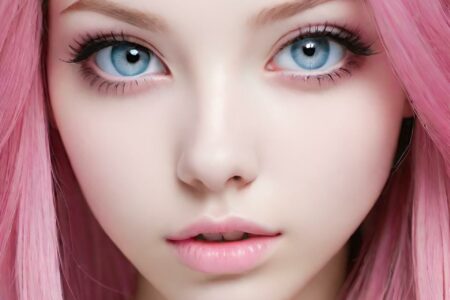 AI girl with pink hair wallpaper