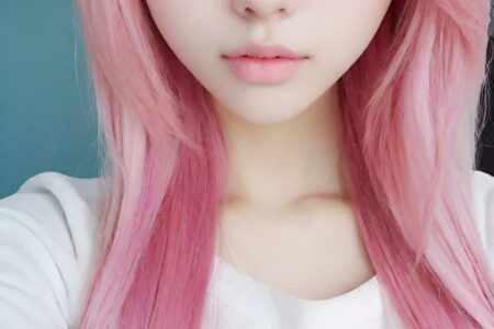 AI girl with pink hair wallpaper
