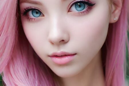 AI girl with pink hair wallpaper
