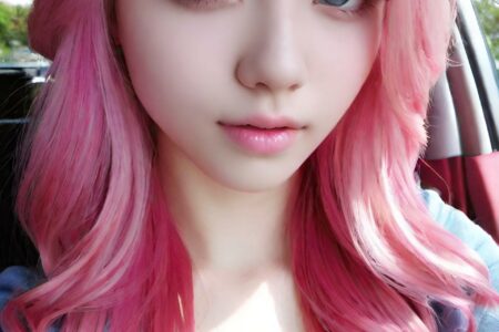 AI girl with pink hair wallpaper