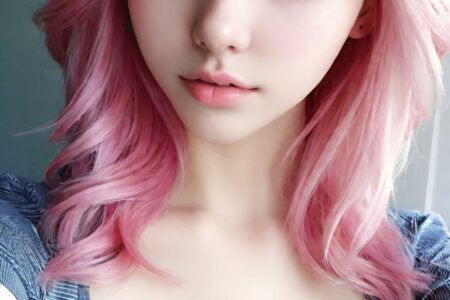 AI girl with pink hair wallpaper