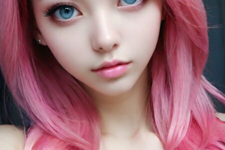 AI girl with pink hair wallpaper