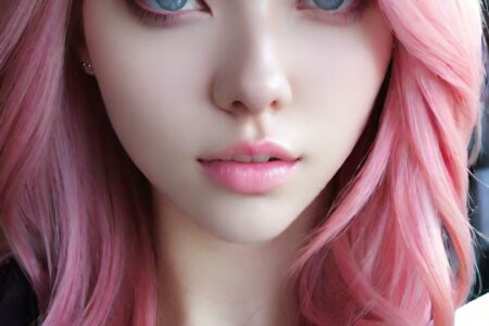 AI girl with pink hair wallpaper