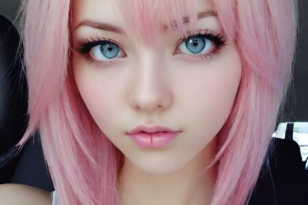AI girl with pink hair wallpaper
