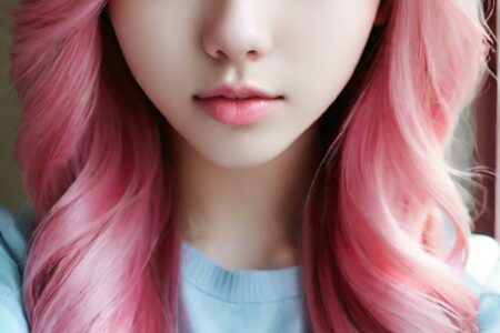 AI girl with pink hair wallpaper