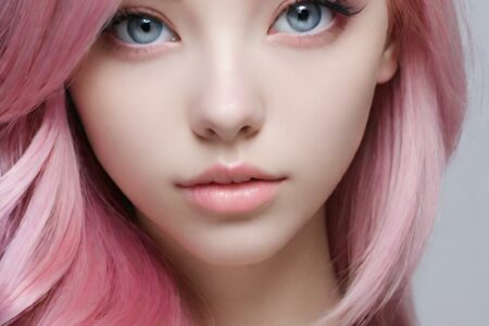 AI girl with pink hair wallpaper