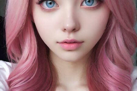 AI girl with pink hair wallpaper