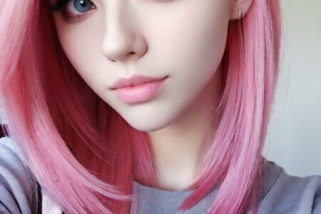 AI girl with pink hair wallpaper