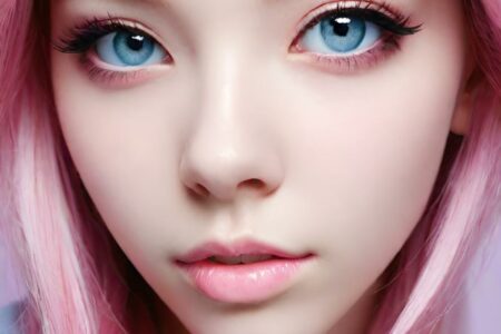 AI girl with pink hair wallpaper
