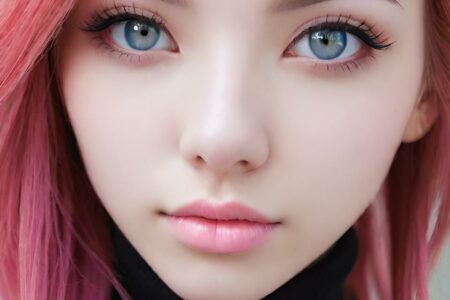 AI girl with pink hair wallpaper