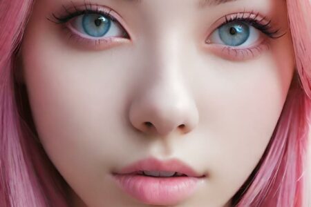 AI girl with pink hair wallpaper