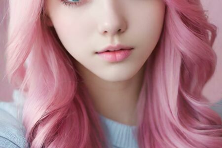 AI girl with pink hair wallpaper