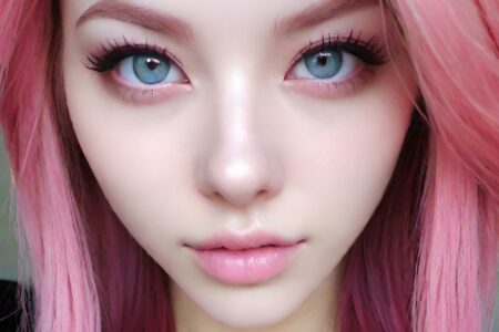 AI girl with pink hair wallpaper