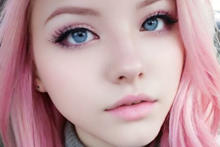 AI girl with pink hair wallpaper