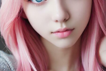 AI girl with pink hair wallpaper