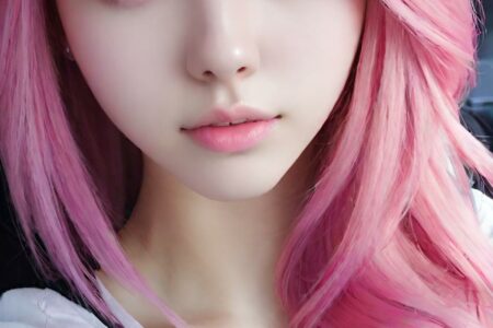 AI girl with pink hair wallpaper
