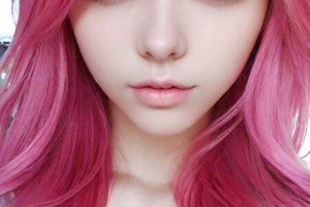 AI girl with pink hair wallpaper