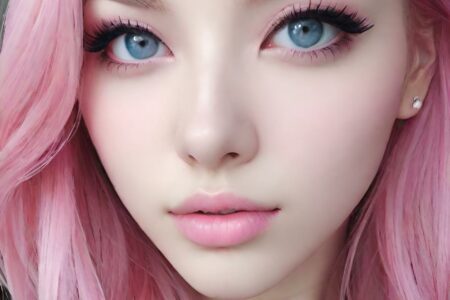 AI girl with pink hair wallpaper