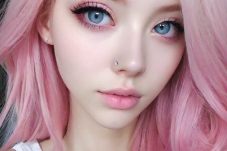 AI girl with pink hair wallpaper