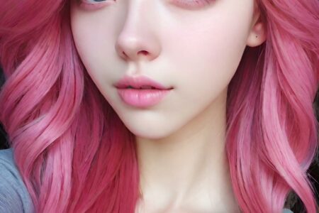 AI girl with pink hair wallpaper