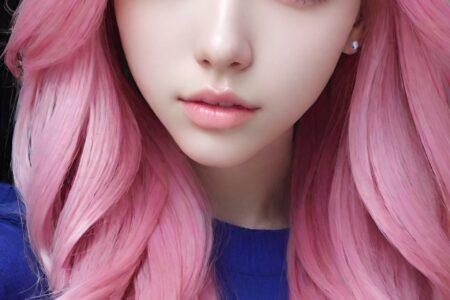 AI girl with pink hair wallpaper