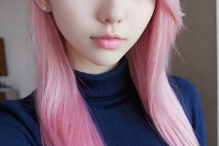 AI girl with pink hair wallpaper