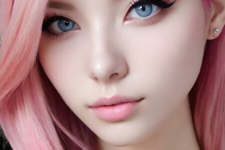 AI girl with pink hair wallpaper