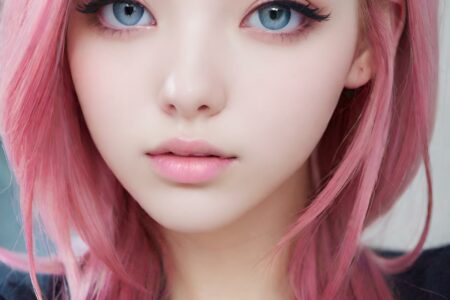 AI girl with pink hair wallpaper