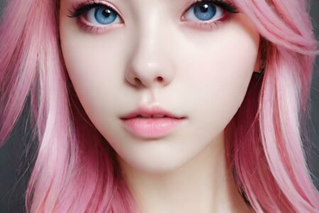 AI girl with pink hair wallpaper