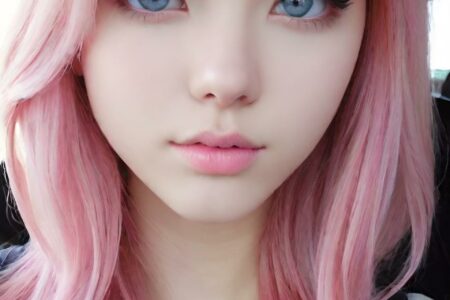 AI girl with pink hair wallpaper