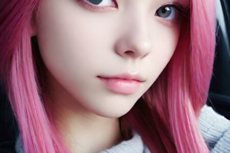 AI girl with pink hair wallpaper