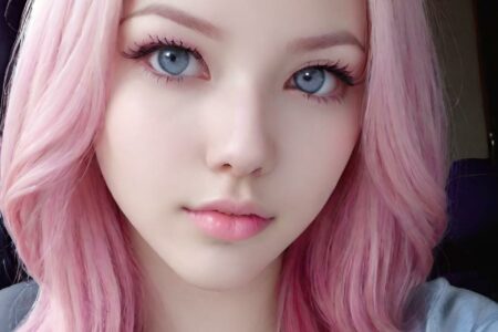 AI girl with pink hair wallpaper