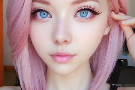 AI girl with pink hair wallpaper