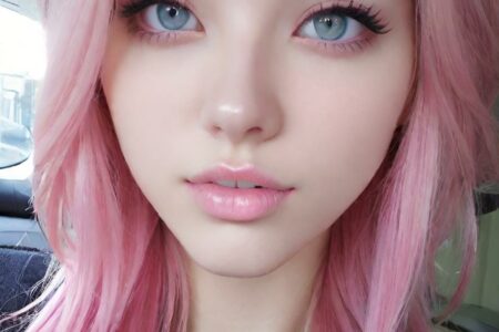 AI girl with pink hair wallpaper