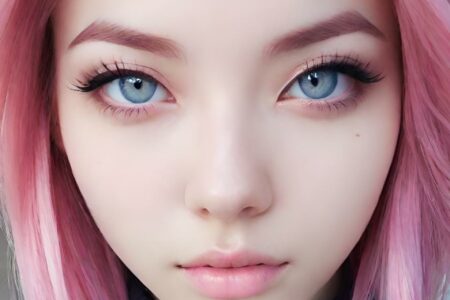 AI girl with pink hair wallpaper