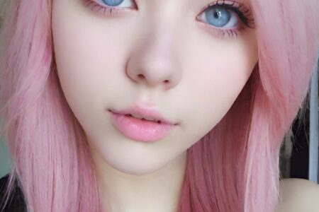 AI girl with pink hair wallpaper
