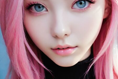AI girl with pink hair wallpaper