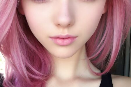 AI girl with pink hair wallpaper