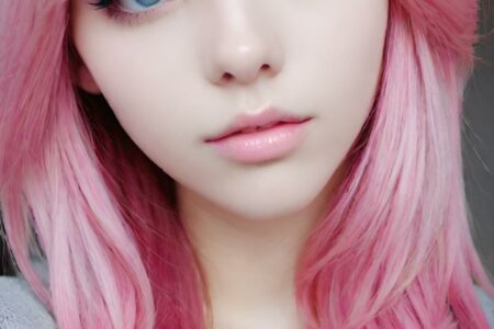 AI girl with pink hair wallpaper