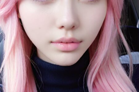 AI girl with pink hair wallpaper