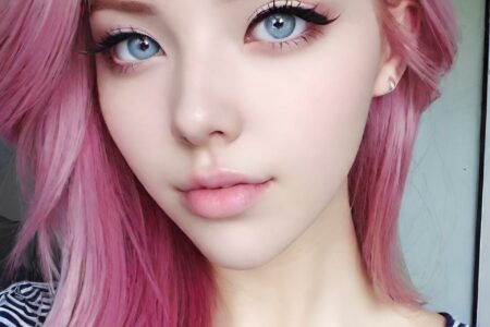 AI girl with pink hair wallpaper