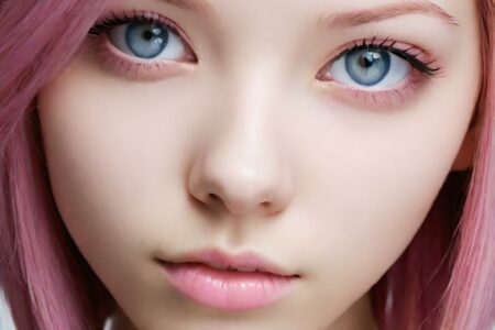 AI girl with pink hair wallpaper