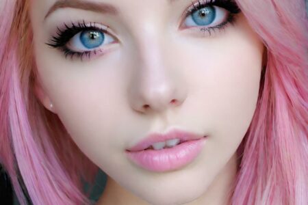 AI girl with pink hair wallpaper