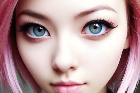 AI girl with pink hair wallpaper
