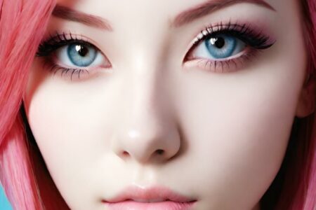 AI girl with pink hair wallpaper