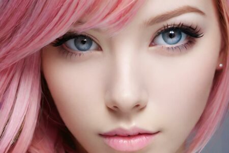 AI girl with pink hair wallpaper