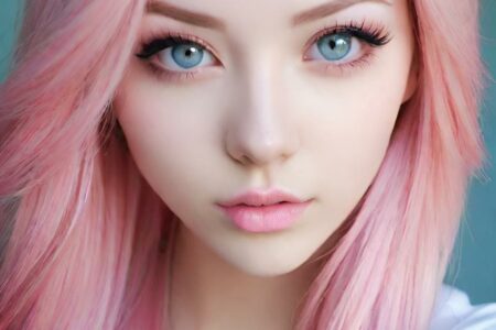 AI girl with pink hair wallpaper