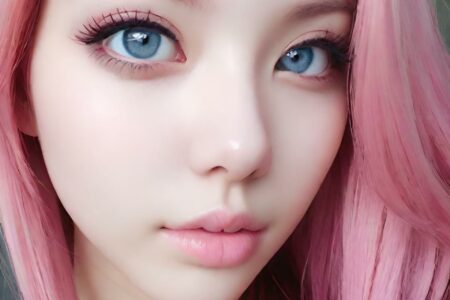 AI girl with pink hair wallpaper