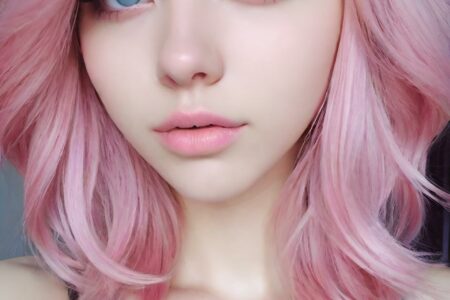 AI girl with pink hair wallpaper